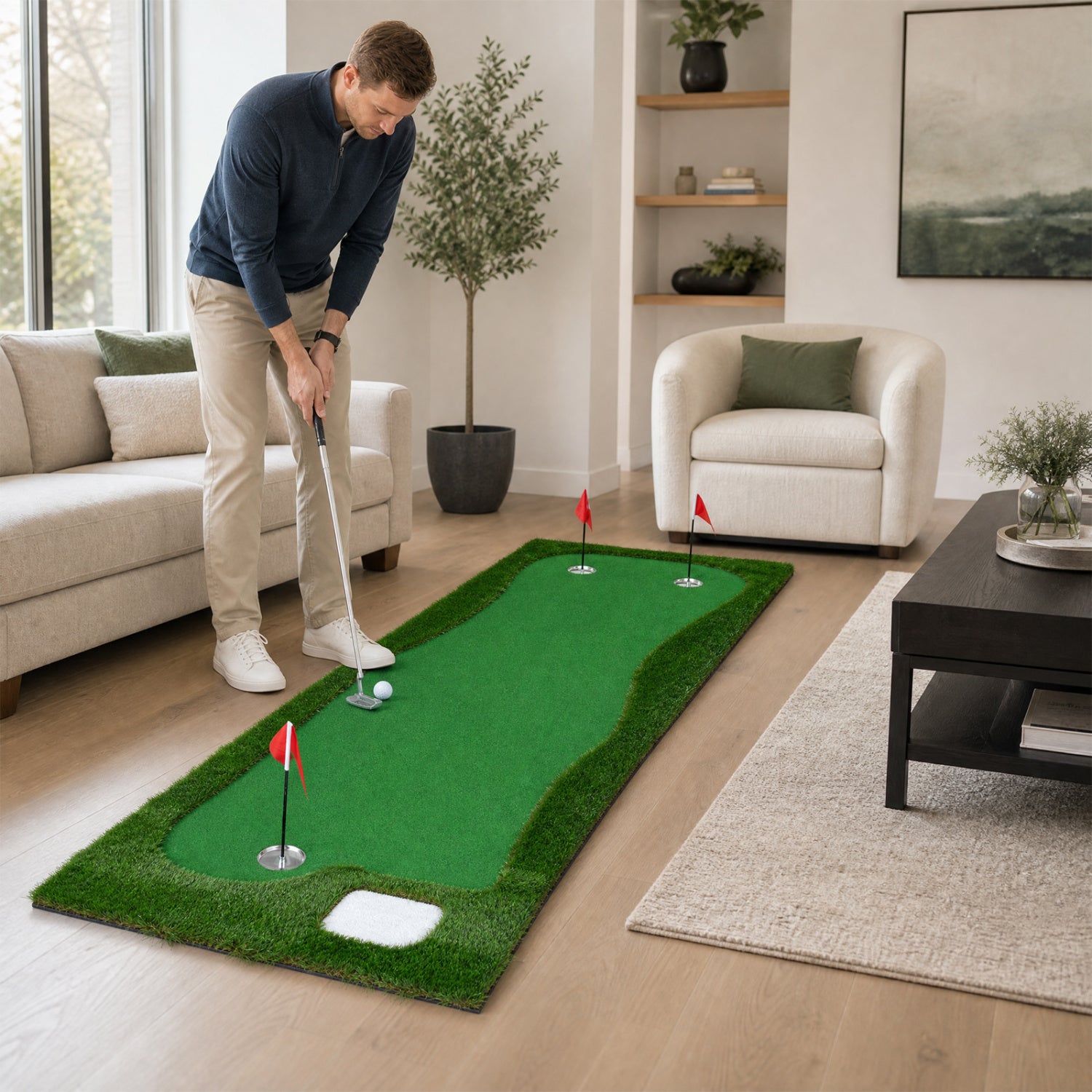 Golf Putting Green, 3 Hole Cups & Flags Golf at Gallery Canada
