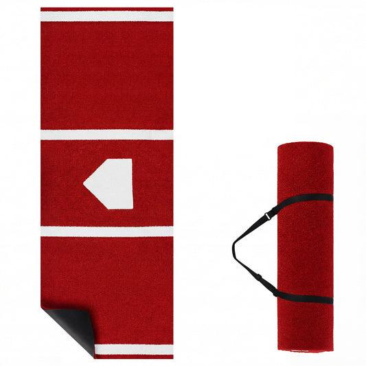 10 x 3.8 ft Baseball Softball Hitting Mat, Home Plate, Red Golf Red at Gallery Canada