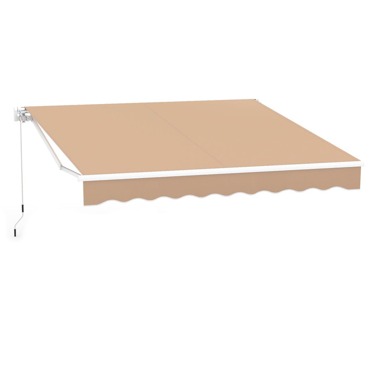10 x 8.2 Feet Retractable Awning, Manual Crank Handle, Brown Canopies at Gallery Canada