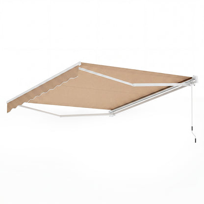10 x 8.2 Feet Retractable Awning, Manual Crank Handle, Brown Canopies at Gallery Canada