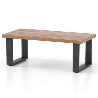 47 Inch Farmhouse Coffee Table, Thickened Tabletop, Natural Wood Texture, Oak Coffee Tables at Gallery Canada