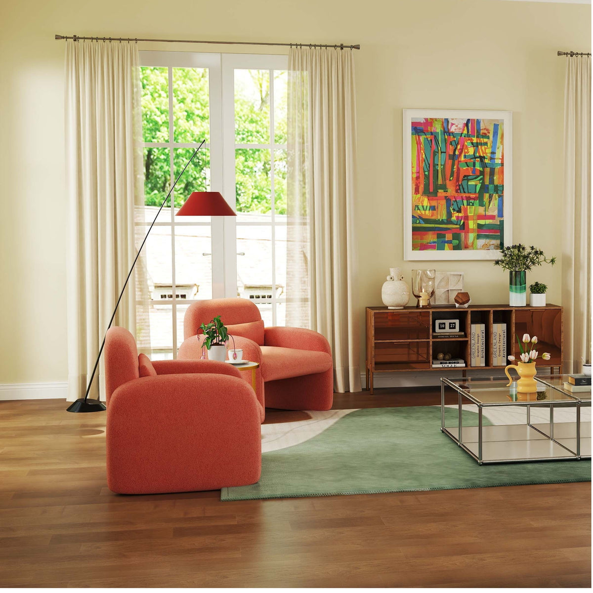 Modern Accent Chair, Marble Top Side Table Set, 2 Piece Living Room at Gallery Canada