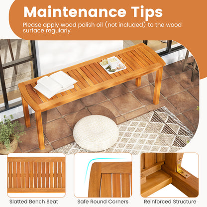 Acacia Wood Outdoor Bench Set, Natural Outdoor Benches at Gallery Canada