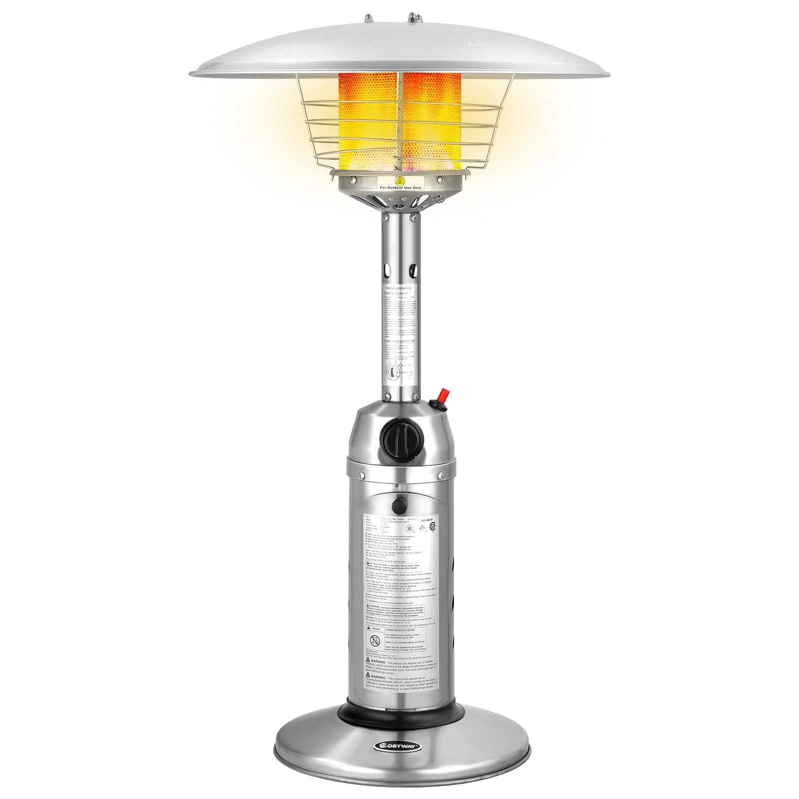11,000 BTU Portable Tabletop Patio Propane Heater, Silver Patio Heaters at Gallery Canada