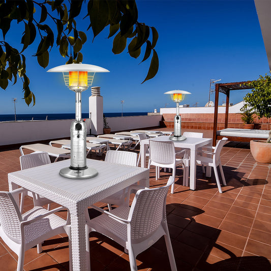 11,000 BTU Portable Tabletop Patio Propane Heater, Silver Patio Heaters Silver at Gallery Canada