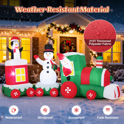 11.5 FT Christmas Inflatable Train, Santa Claus Driving, Multicolor Christmas Inflatables at Gallery Canada