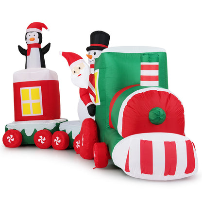 11.5 FT Christmas Inflatable Train, Santa Claus Driving, Multicolor Christmas Inflatables at Gallery Canada