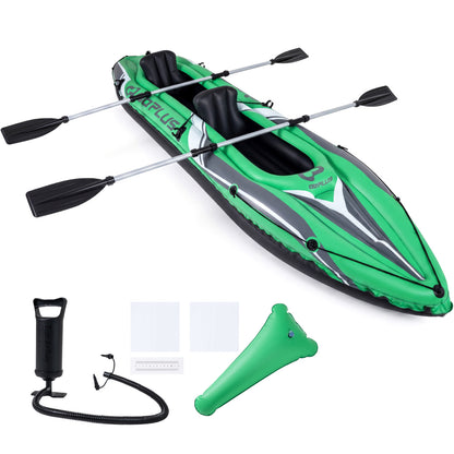 11.5 Feet Inflatable Kayak 2 Person Heavy Duty with Aluminum Paddles, Green Water Sports at Gallery Canada