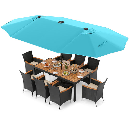 11 Piece Patio Dining Set, Beige, Turquoise Patio Dining Sets Turquoise at Gallery Canada