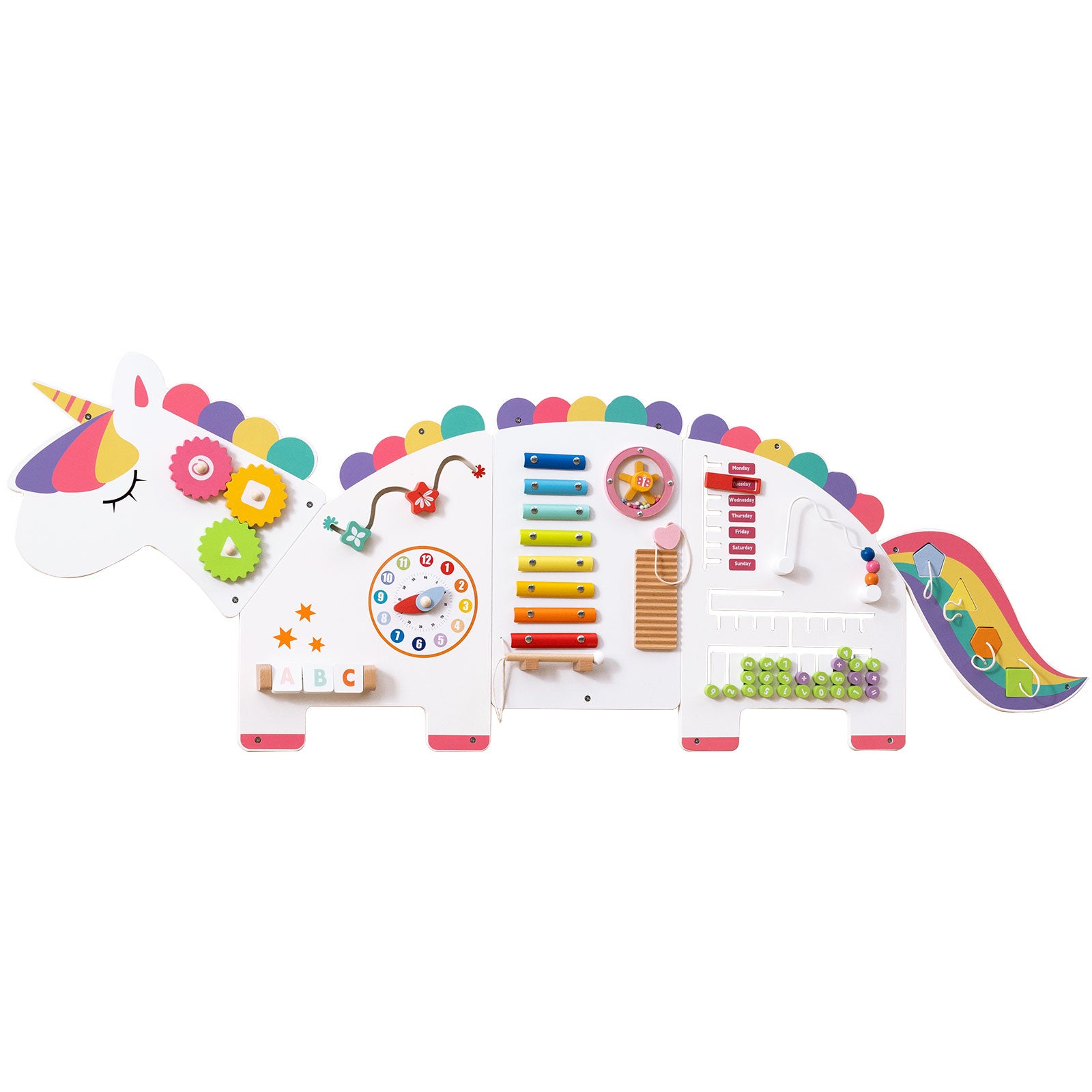 Dinosaur Activity Wall Busy Board, 11-in-1, White Learning Toys White at Gallery Canada