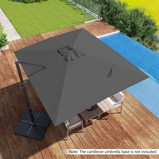 11 x 9 FT Cantilever Patio Umbrella, 360° Rotation, Easy Tilt, Gray Outdoor Umbrellas Gray at Gallery Canada