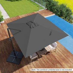 11 x 9 FT Cantilever Patio Umbrella, 360° Rotation, Easy Tilt, Gray Outdoor Umbrellas Gray at Gallery Canada
