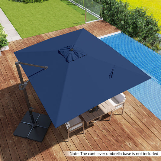 11 x 9 FT Cantilever Patio Umbrella, 360° Rotation, Easy Tilt, Navy Outdoor Umbrellas Navy at Gallery Canada