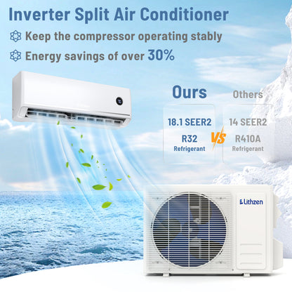 12000 BTU 18.1 SEER2 Mini Split AC, Works With Alexa, White Mini Split Air Conditioners at Gallery Canada