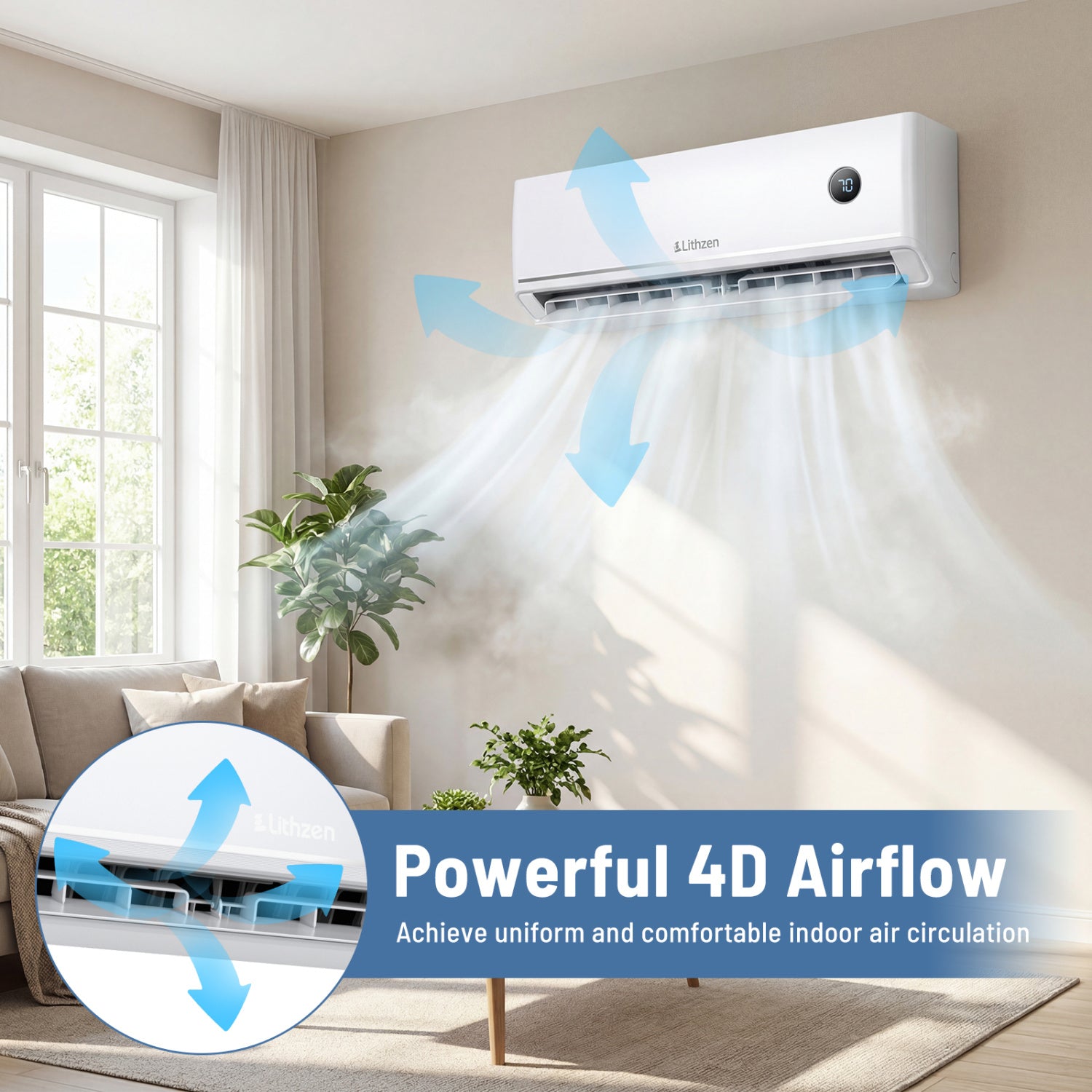 12000 BTU 18.1 SEER2 Mini Split AC, Works With Alexa, White Mini Split Air Conditioners at Gallery Canada