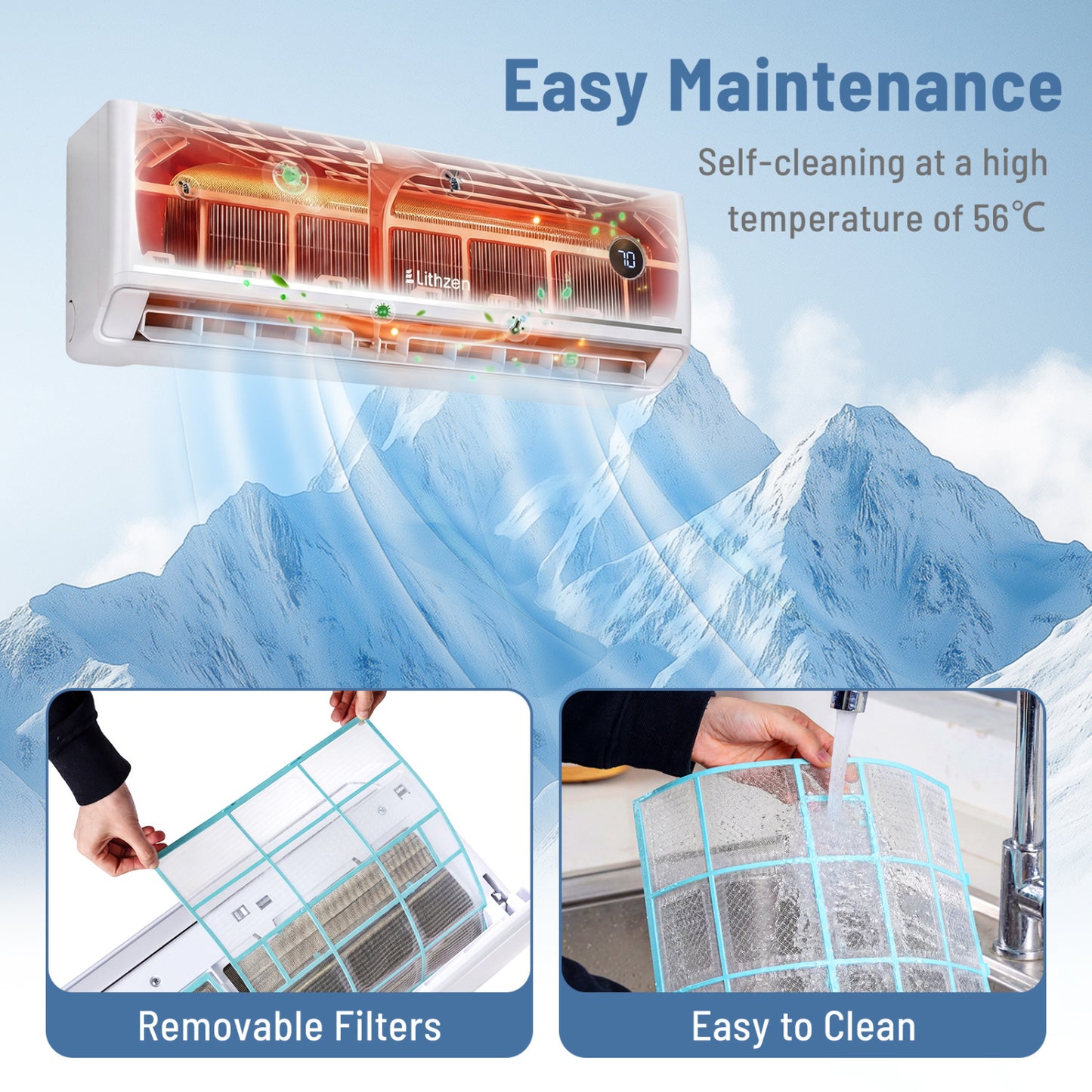 12000 BTU 18.1 SEER2 208/230V Mini Split AC, White Mini Split Air Conditioners at Gallery Canada