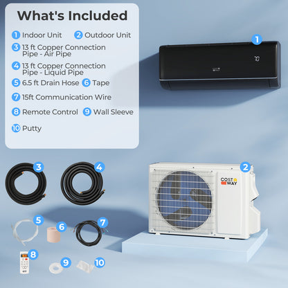 12000 BTU 22 SEER2 115V WiFi Mini Split AC with Alexa, Gray Mini Split Air Conditioners at Gallery Canada