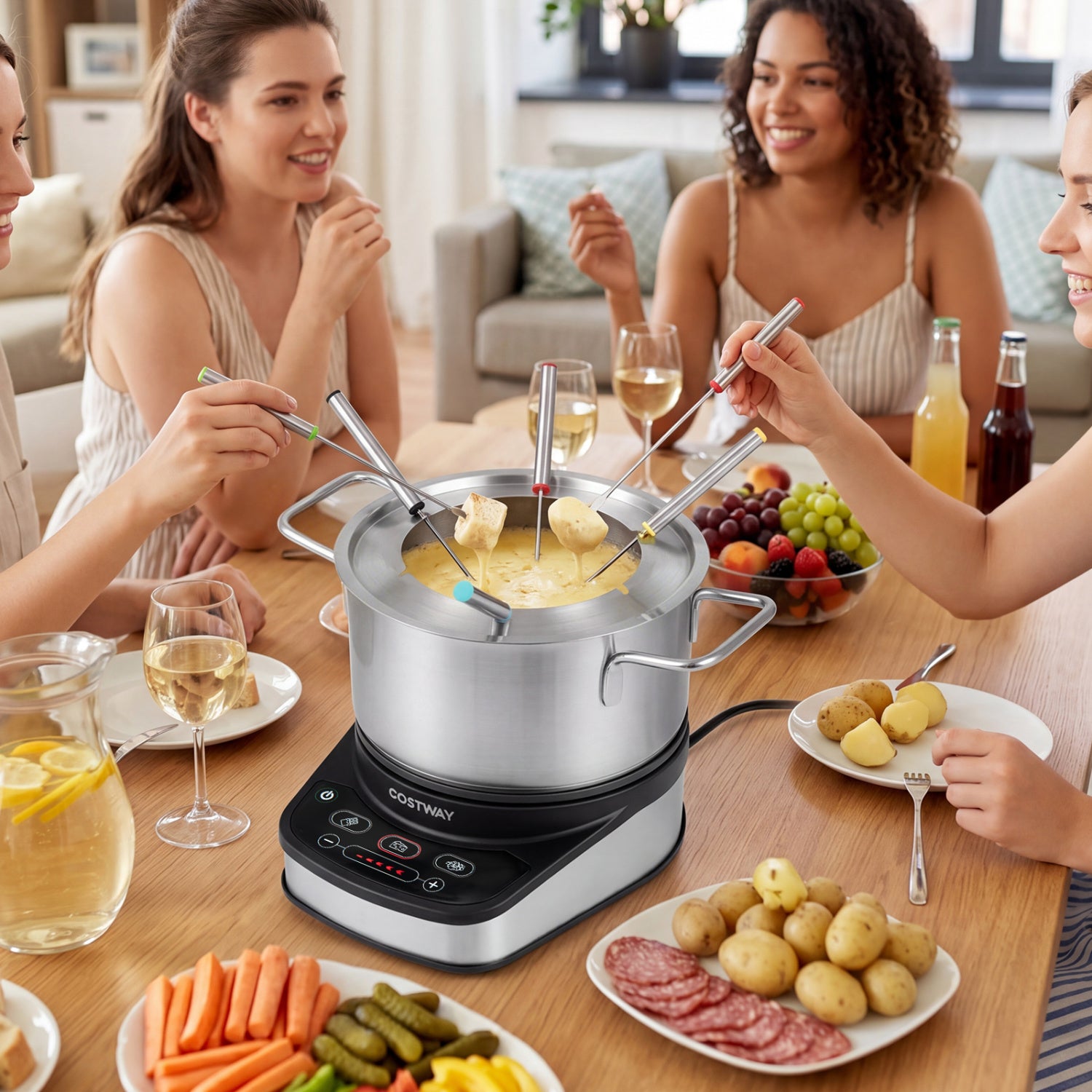 1200W Electric Fondue Pot, 3 L Removable Pot, 6 Forks Small Appliances at Gallery Canada