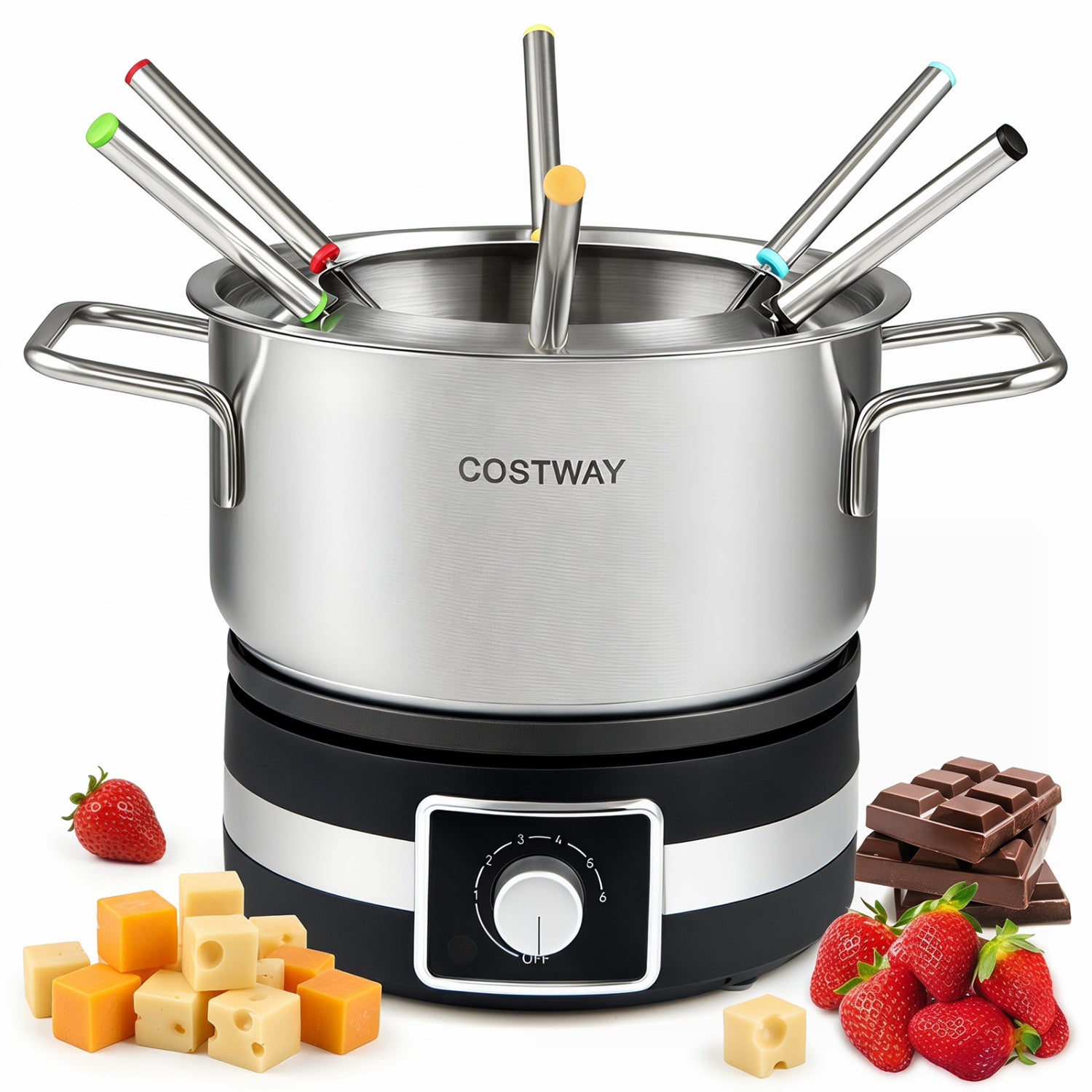 1200W Electric Fondue Set, Removable Pot, 6 Forks Small Appliances at Gallery Canada
