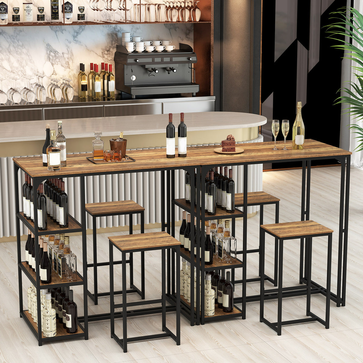 3-Piece Bar Table Set, 2 Bar-Height Dining Table, 2 Stools, Brown Dining Room Sets at Gallery Canada