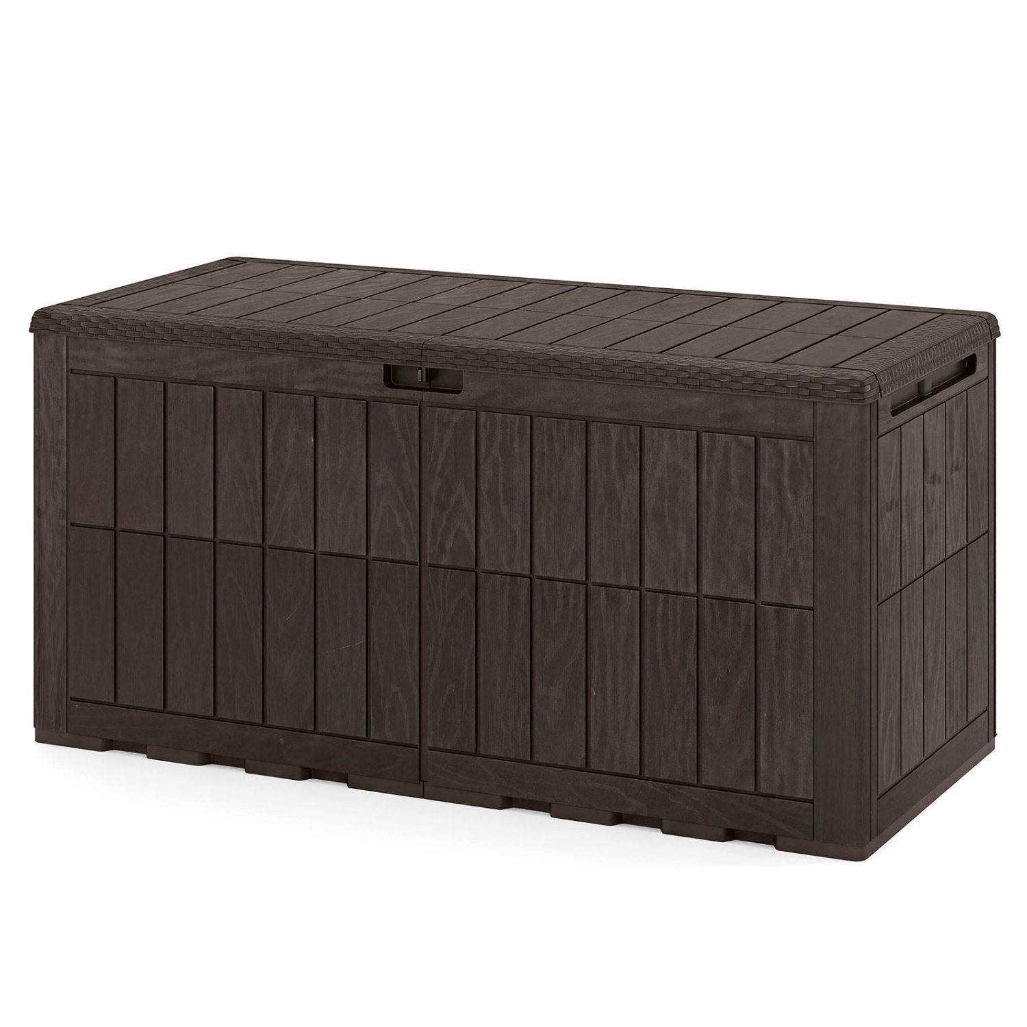 120 Gal Outdoor Deck Box with Lid, Brown Sheds & Outdoor Storage Brown at Gallery Canada