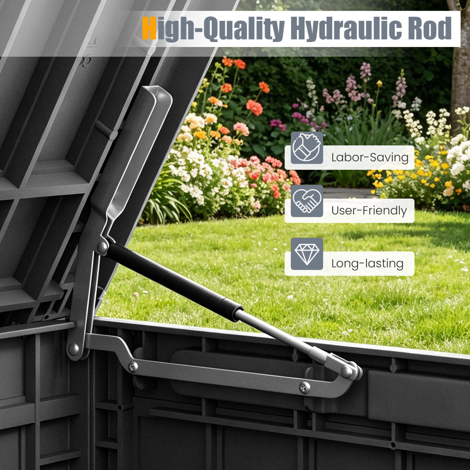 120 Gal Outdoor Deck Box, Garden Tools Storage, Black Sheds & Outdoor Storage at Gallery Canada