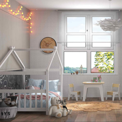 Twin Size Wooden House Bed, Table And Chairs Set, 2-Shelf Bookcase Toddler & Kids Furniture at Gallery Canada