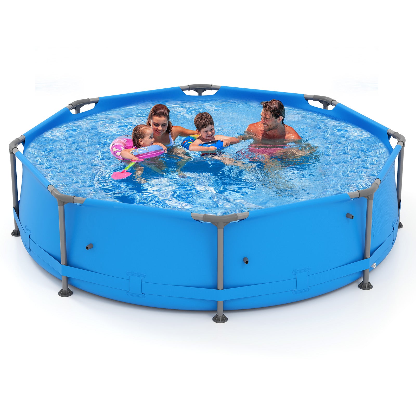 Metal Frame Outdoor Family Swimming Pool, 10 x 10 ft, Blue Swimming Pools at Gallery Canada