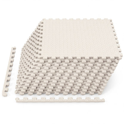 12 Tiles 1/2" Puzzle Exercise Floor Mats, Beige Yoga Accessories at Gallery Canada
