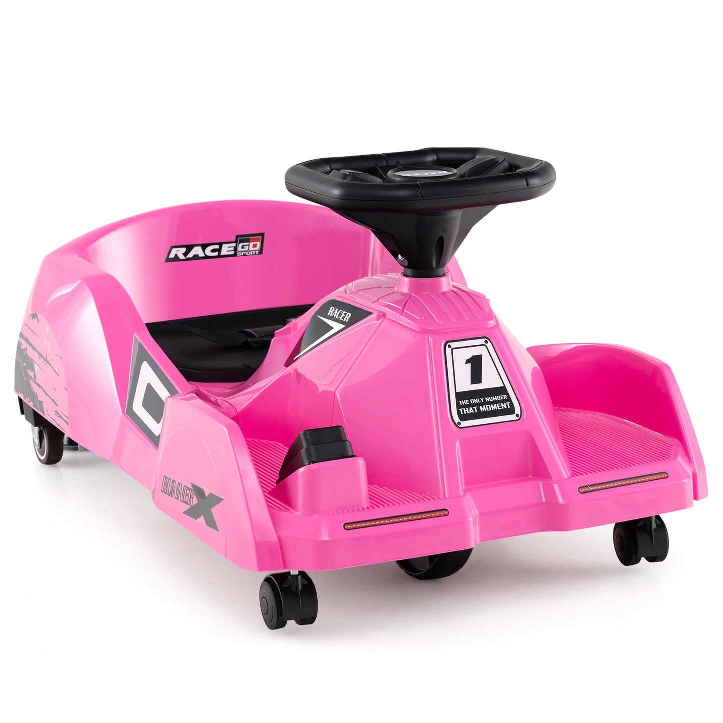 12V Electric Go Kart, Detachable Mop, Remote Control, Pink Powered Ride On Toys Pink at Gallery Canada