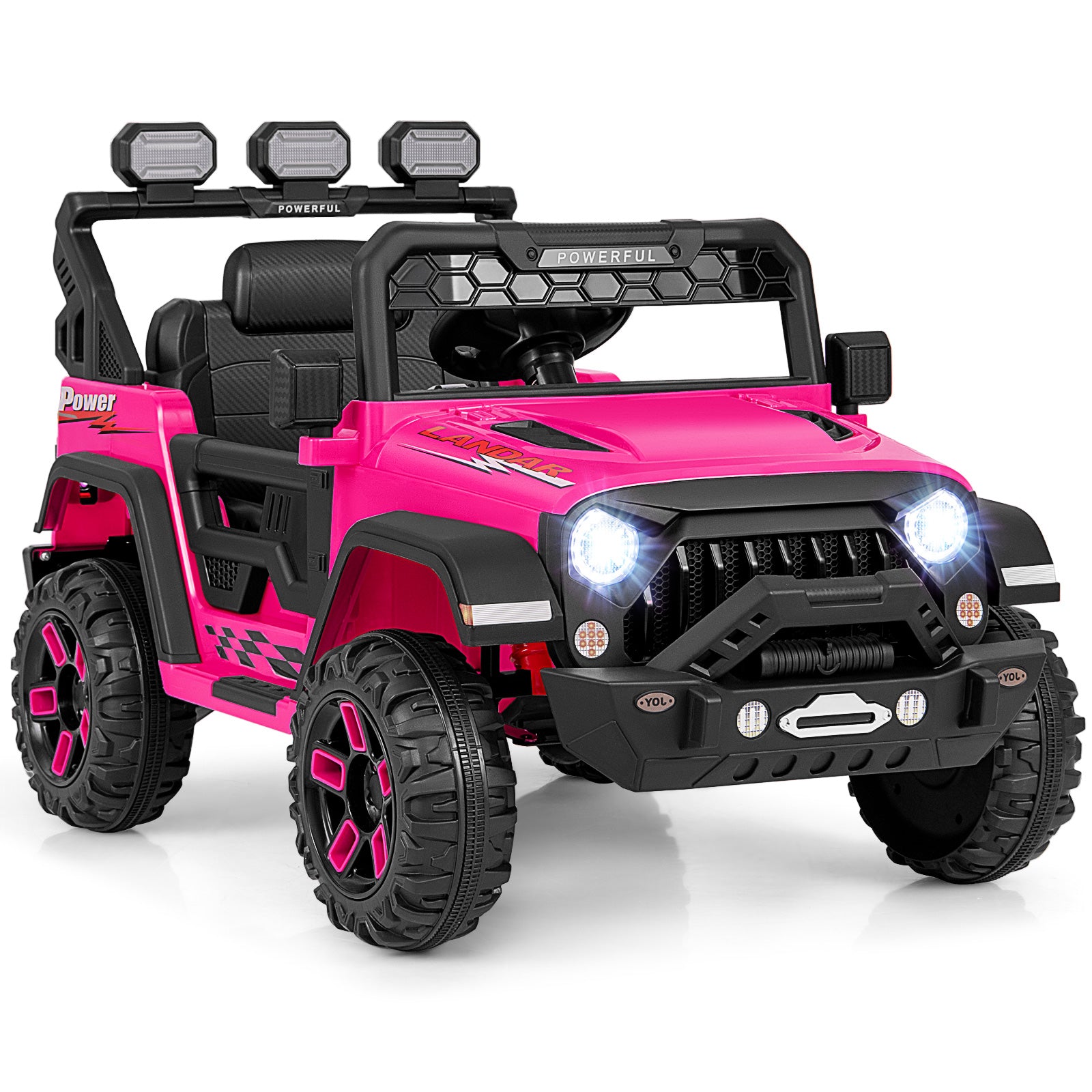 12V Kids Ride On Truck, Remote Control, Music, Pink Powered Ride On Toys Pink at Gallery Canada