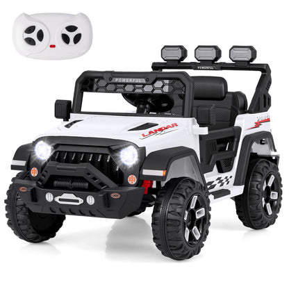12V Electric Kids Ride On Truck, Remote Control, Music, White Powered Ride On Toys at Gallery Canada