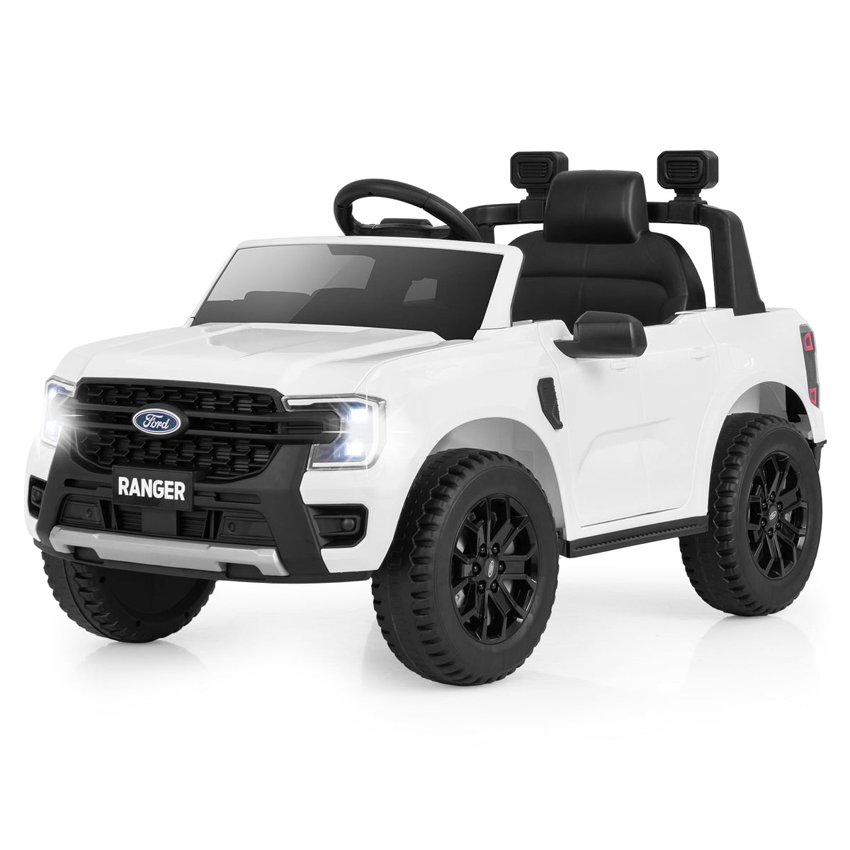 12V Electric Kids Ride On Car, Remote Control, Music, White Powered Ride On Toys White at Gallery Canada