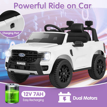 12V Electric Kids Ride On Car, Remote Control, Music, White Powered Ride On Toys at Gallery Canada