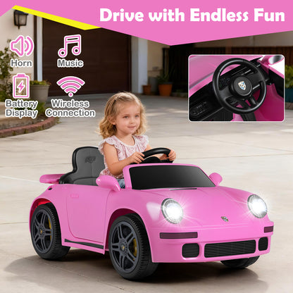 12V Electric Ride On Car Licensed RUF CTR with Remote Control and Music, Pink Powered Ride On Toys at Gallery Canada