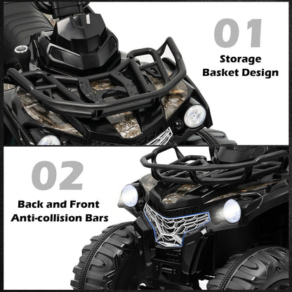 12V Kids Ride On ATV 4 Wheeler, Black Powered Ride On Toys at Gallery Canada