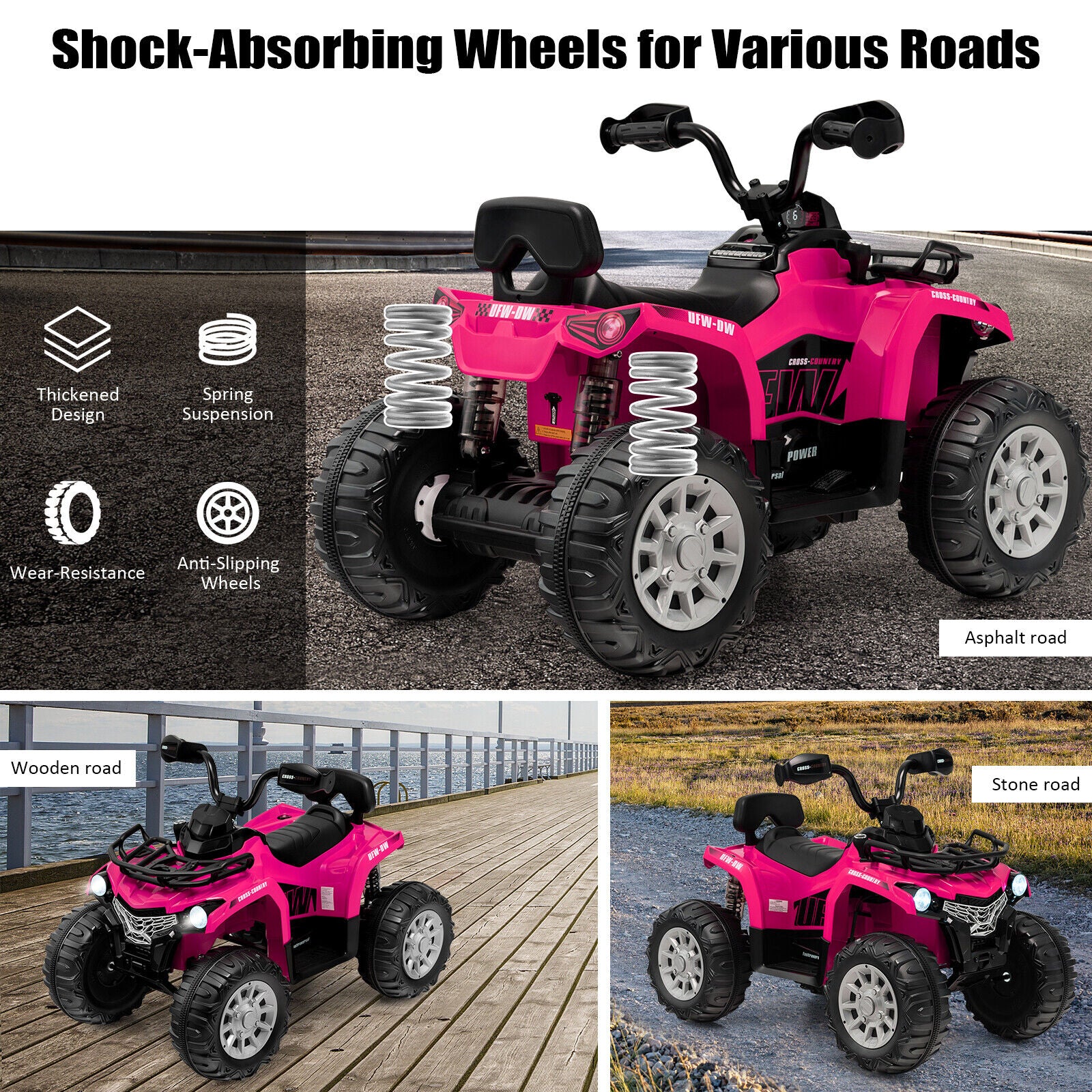 Kids Ride On ATV 4 Wheeler, 12V, Pink Powered Ride On Toys at Gallery Canada