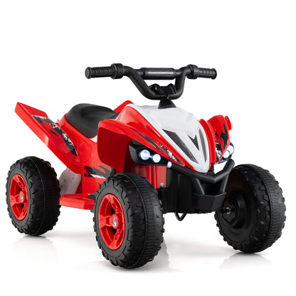 12V Kids Ride On ATV 4-Wheeler Quad with LED Lights and 7 mph Max Speed, Red Powered Ride On Toys Red at Gallery Canada
