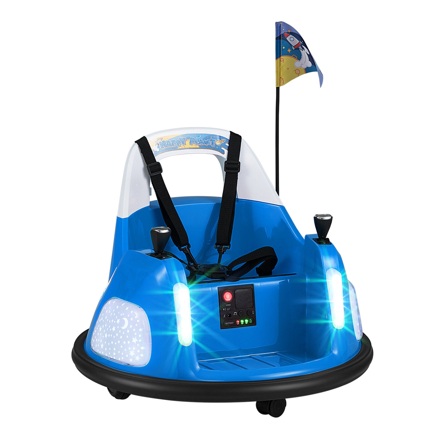 12V Kids Ride On Bumper Car with Remote Control and Flashing Lights, Blue Powered Ride On Toys Blue at Gallery Canada