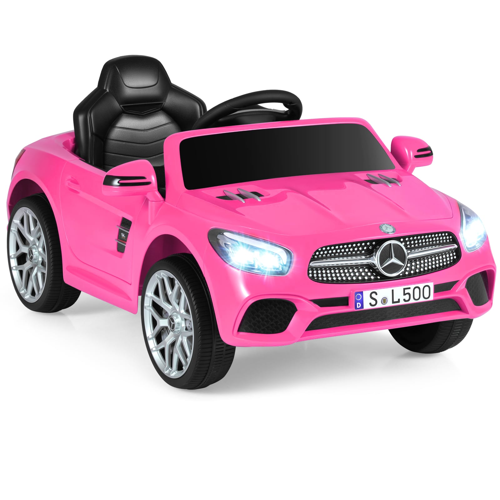 12V Kids Ride on Car Licensed Mercedes-Benz with Remote and Music, Pink Powered Ride On Toys Pink at Gallery Canada