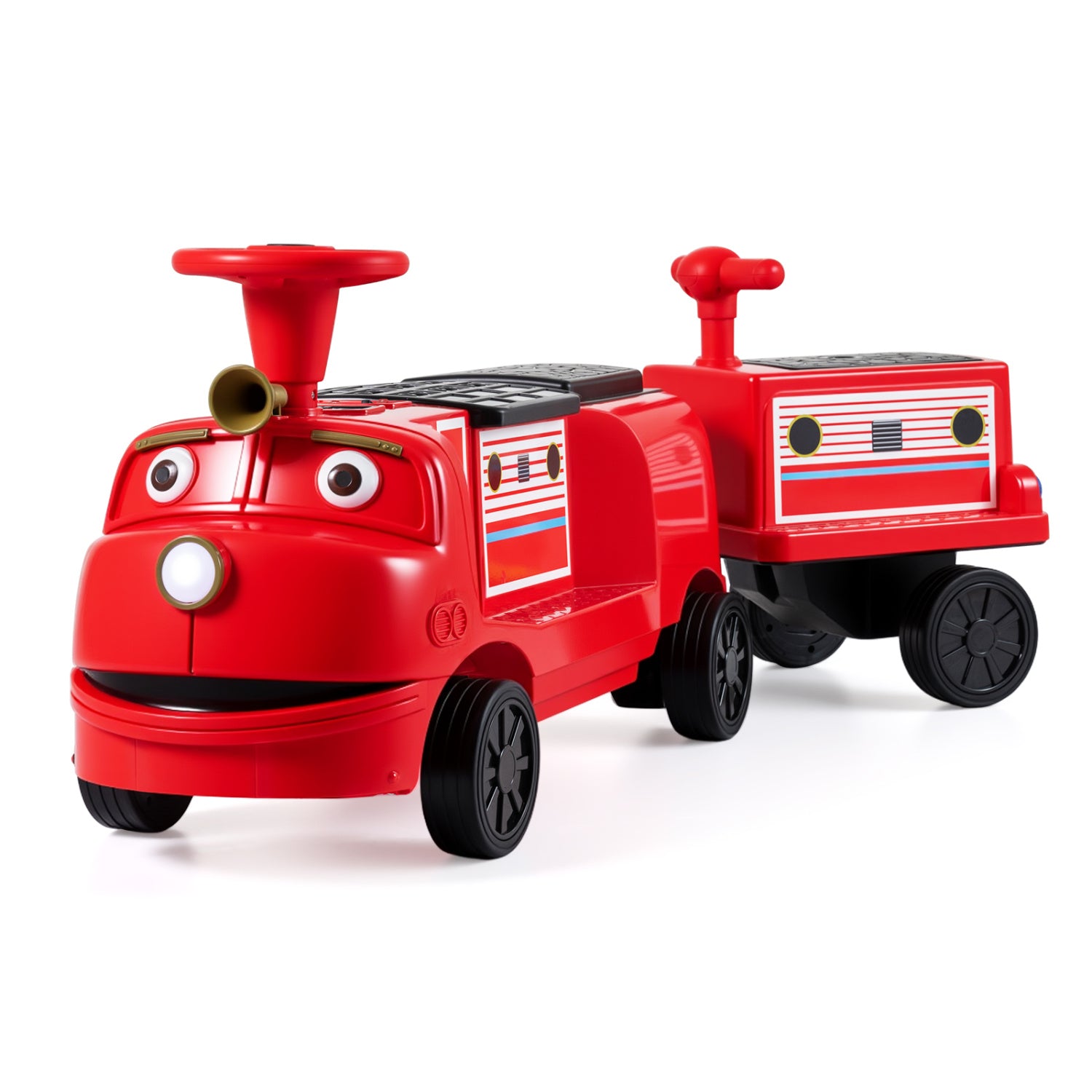 12V Kids Ride on Train 3-Seater with Detachable Carriage Licensed Chuggington, Red Powered Ride On Toys at Gallery Canada