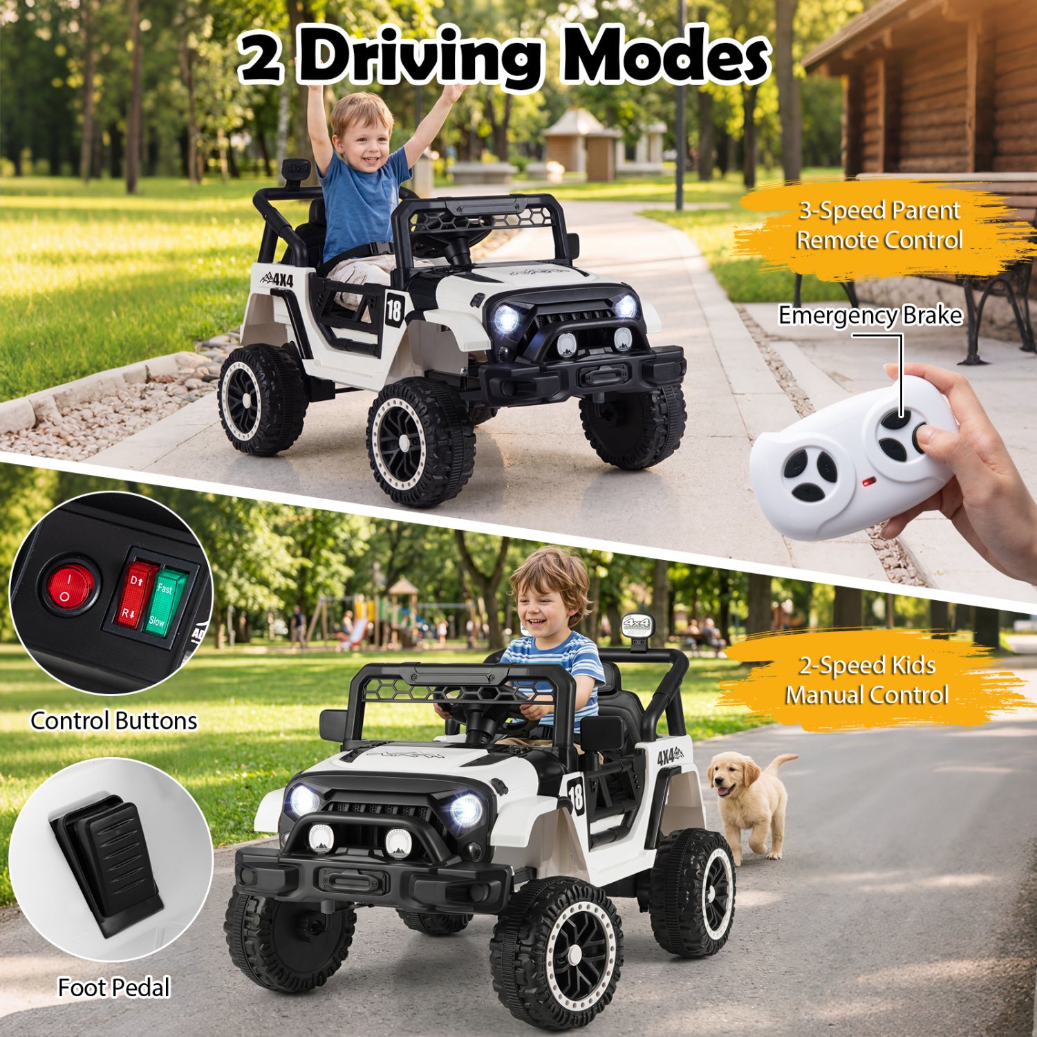 12V Kids Ride On Truck With Remote, Black Powered Ride On Toys at Gallery Canada