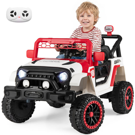 12V Kids Ride On Truck, Remote Control, 3 Speeds, Red Powered Ride On Toys Red at Gallery Canada