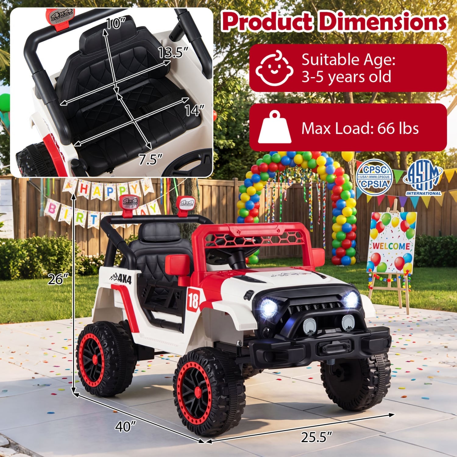 12V Kids Ride On Truck, Remote Control, 3 Speeds, Red Powered Ride On Toys at Gallery Canada