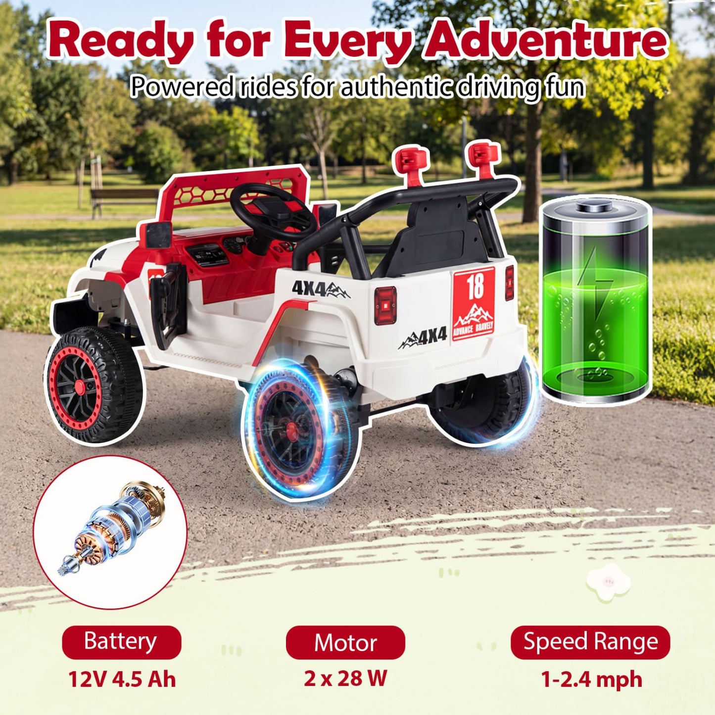 12V Kids Ride On Truck, Remote Control, 3 Speeds, Red Powered Ride On Toys at Gallery Canada
