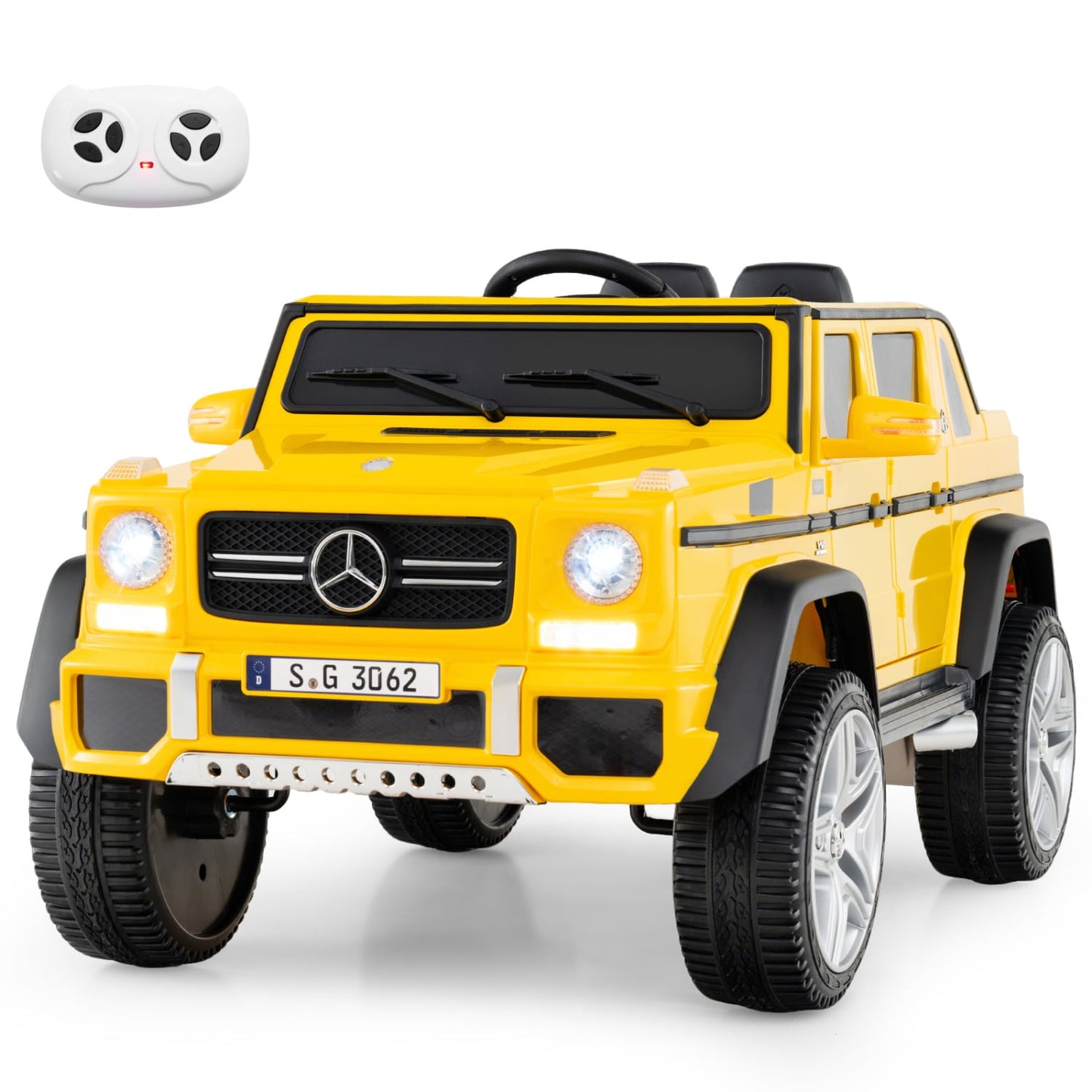 12V Licensed Mercedes-Benz Kids Ride-On Car, Yellow Powered Ride On Toys Yellow at Gallery Canada
