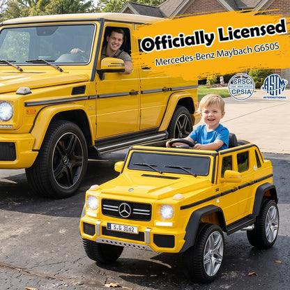 12V Licensed Mercedes-Benz Kids Ride-On Car, Yellow Powered Ride On Toys at Gallery Canada