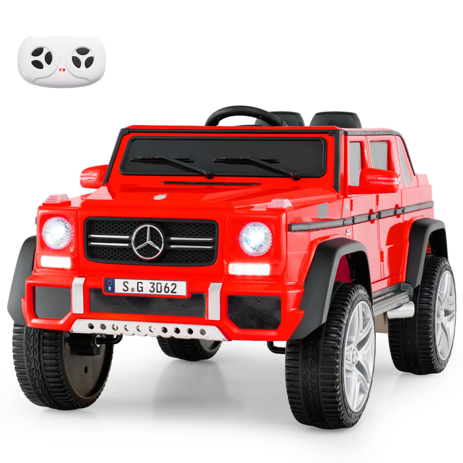 12V Licensed Mercedes-Benz Kids Ride-On Car, Red Powered Ride On Toys Red at Gallery Canada