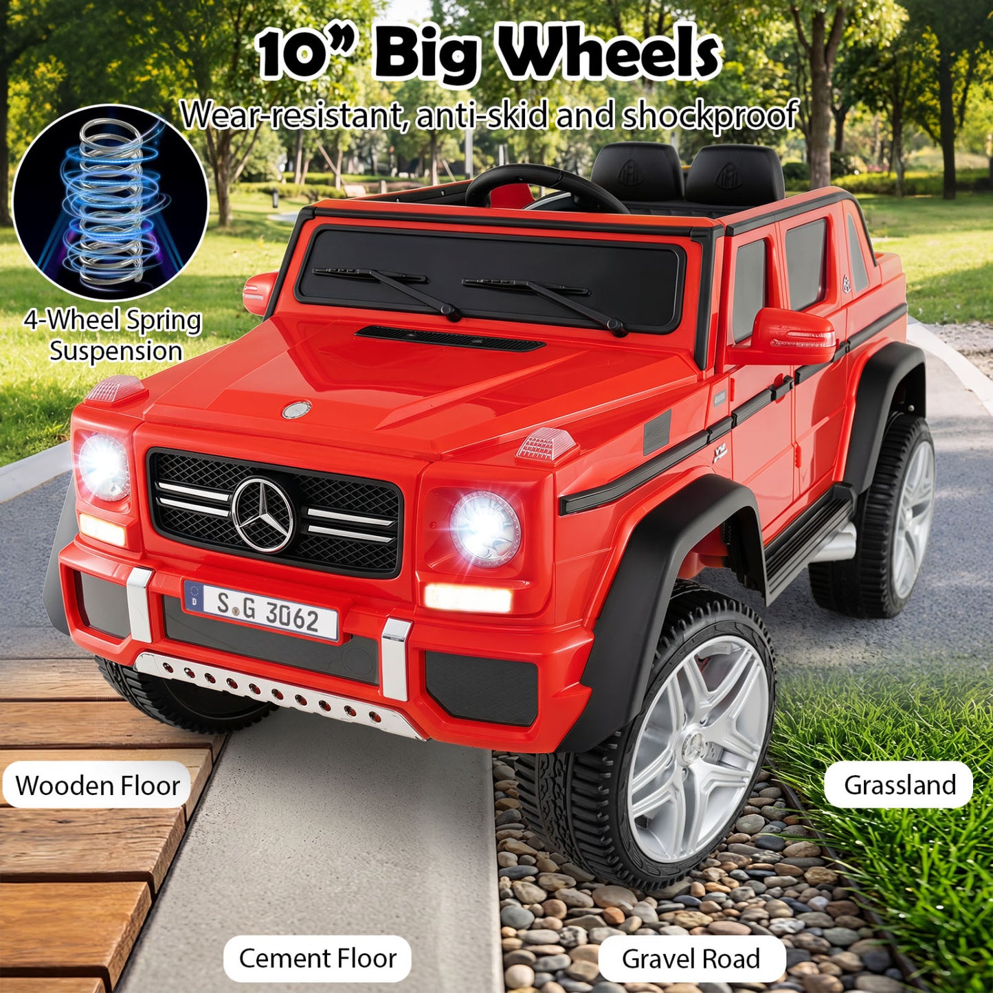 12V Licensed Mercedes-Benz Kids Ride-On Car, Red Powered Ride On Toys at Gallery Canada