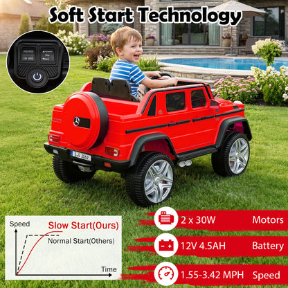 12V Licensed Mercedes-Benz Kids Ride-On Car, Red Powered Ride On Toys at Gallery Canada